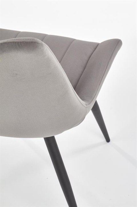 Halmar K388 krzesło Popielate tkanina velvet/stelaż Czarny stal malowana Halmar K388 krzesło Popielate tkanina velvet/stelaż Czarny stal malowana