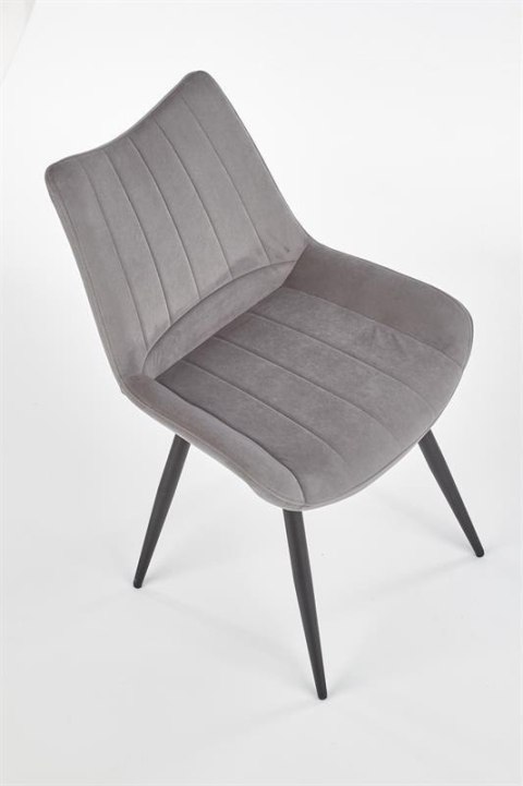 Halmar K388 krzesło Popielate tkanina velvet/stelaż Czarny stal malowana Halmar K388 krzesło Popielate tkanina velvet/stelaż Czarny stal malowana