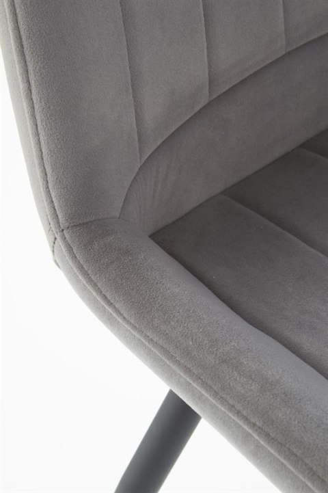 Halmar K388 krzesło Popielate tkanina velvet/stelaż Czarny stal malowana Halmar K388 krzesło Popielate tkanina velvet/stelaż Czarny stal malowana