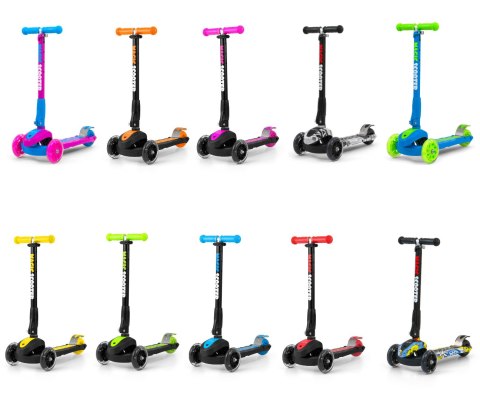 Milly Mally Scooter Magic Blue Jeździk Hulajnoga Niebiesko-Czarna hamulec aluminium świecące koła regulowana wys. kierownicy Milly Mally Scooter Magic Blue Jeździk Hulajnoga Niebiesko-Czarna hamulec aluminium świecące koła regulowana wys. kierownicy