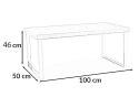 SIGNAL ŁAWA ROSA BETON/CHROM 100X50X45 SIGNAL ŁAWA ROSA BETON/CHROM 100X50X45