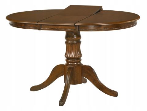 STÓŁ ROZKŁADANY OKRĄGŁY WILLIAM CIEMNY ORZECH MDF + okleina naturalna DREWNO 90-124x90 Halmar STÓŁ ROZKŁADANY OKRĄGŁY WILLIAM CIEMNY ORZECH MDF + okleina naturalna DREWNO 90-124x90 Halmar