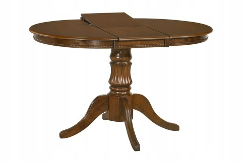 STÓŁ ROZKŁADANY OKRĄGŁY WILLIAM CIEMNY ORZECH MDF + okleina naturalna DREWNO 90-124x90 Halmar STÓŁ ROZKŁADANY OKRĄGŁY WILLIAM CIEMNY ORZECH MDF + okleina naturalna DREWNO 90-124x90 Halmar
