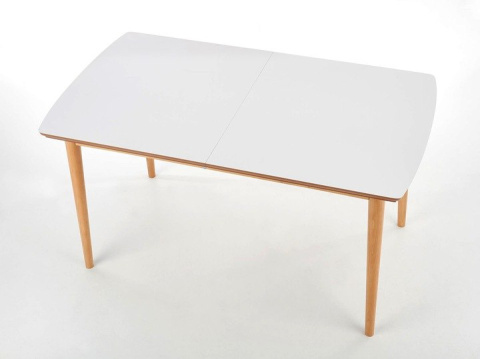 STÓŁ ROZKŁADANY BRADLEY kolor blat - BIAŁY MAT nogi - DĄB LEFKAS (140-185x80x75 cm) Halmar STÓŁ ROZKŁADANY BRADLEY kolor blat - BIAŁY MAT nogi - DĄB LEFKAS (140-185x80x75 cm) Halmar