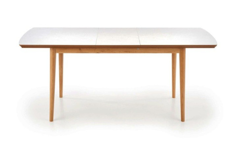STÓŁ ROZKŁADANY BRADLEY kolor blat - BIAŁY MAT nogi - DĄB LEFKAS (140-185x80x75 cm) Halmar STÓŁ ROZKŁADANY BRADLEY kolor blat - BIAŁY MAT nogi - DĄB LEFKAS (140-185x80x75 cm) Halmar
