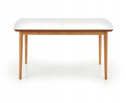 Halmar BRADLEY stół kolor blat - biały mat, nogi - dąb lefkas (140-185x80x75 cm)