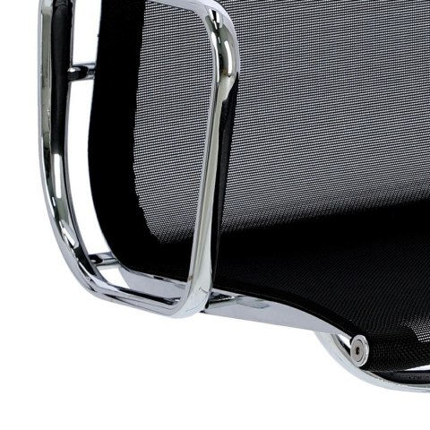 D2.DESIGN Fotel konf. CH1081T,czarna siateczka,chr D2.DESIGN Fotel konf. CH1081T,czarna siateczka,chr
