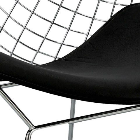 KRZESŁO Z PODŁOKIETNIKAMI Harry Arm D2.DESIGN CZARNA PODUSZKA EKOSKÓRA STELAŻ METALOWY CHROMOWANY KRZESŁO Z PODŁOKIETNIKAMI Harry Arm D2.DESIGN CZARNA PODUSZKA EKOSKÓRA STELAŻ METALOWY CHROMOWANY