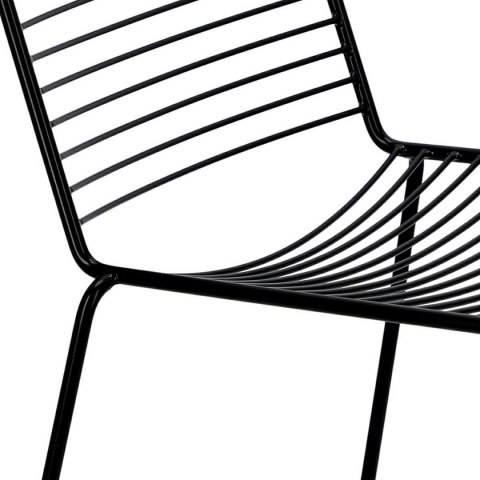 KRZESŁO GEOMETRYCZNE DILLY Black Intesi CZARNE METALOWE NA PŁOZACH DO RESTAURACJI KUCHNI JADALNI KRZESŁO GEOMETRYCZNE DILLY Black Intesi CZARNE METALOWE NA PŁOZACH DO RESTAURACJI KUCHNI JADALNI