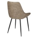 Intesi Krzesło tapicerowane Floyd brązowe zamsz ekologiczny (tkanina Lugo 1024) nogi metal lakierowany Czarny