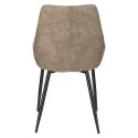 Intesi Krzesło tapicerowane Floyd brązowe zamsz ekologiczny (tkanina Lugo 1024) nogi metal lakierowany Czarny