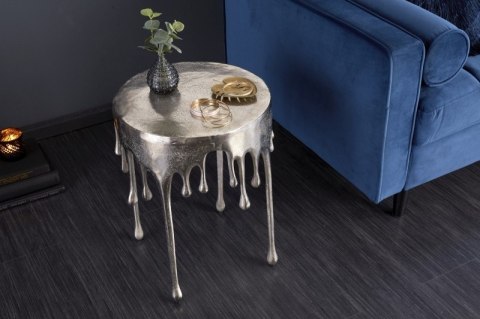 Invicta Interior INVICTA stolik kawowy LIQUID LINE 51 srebrny - metal Invicta Interior INVICTA stolik kawowy LIQUID LINE 51 srebrny - metal