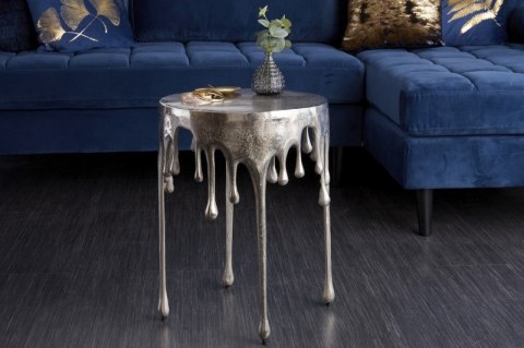 Invicta Interior INVICTA stolik kawowy LIQUID LINE 51 srebrny - metal Invicta Interior INVICTA stolik kawowy LIQUID LINE 51 srebrny - metal