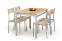 Halmar zestaw MALCOLM stół + 4 krzesła dąb sonoma MDF laminowany, stal malowana 110x70 Halmar zestaw MALCOLM stół + 4 krzesła dąb sonoma MDF laminowany, stal malowana 110x70