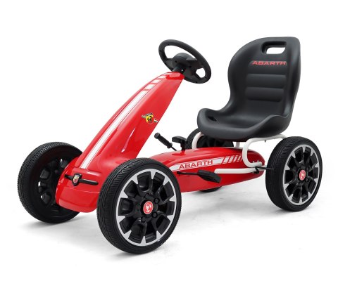 Milly Mally Gokart na pedały Pojazd Abarth Red Czerwony konstrukcja metalowa osłony plastikowe hamulec ręczny 3 lata +