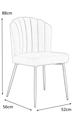 Modesto Design MODESTO krzesło RANGO różowe - welur, metal