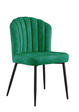 Modesto Design MODESTO krzesło RANGO zielone - welur, nogi metal czarny do jadalni restauracji