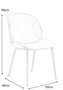 Modesto Design MODESTO krzesło SCOOP pudrowy róż - welur, metal Modesto Design MODESTO krzesło SCOOP pudrowy róż - welur, metal