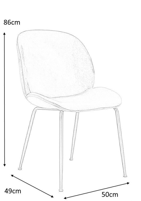 Modesto Design MODESTO krzesło SCOOP pudrowy róż - welur, metal Modesto Design MODESTO krzesło SCOOP pudrowy róż - welur, metal