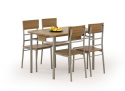 Halmar NATANIEL - NATAN zestaw stół + 4 krzesła orzech, MDF laminowany, stal malowana proszkowo 110x70 Halmar NATANIEL - NATAN zestaw stół + 4 krzesła orzech, MDF laminowany, stal malowana proszkowo 110x70