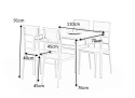 Halmar NATANIEL - NATAN zestaw stół + 4 krzesła orzech, MDF laminowany, stal malowana proszkowo 110x70 Halmar NATANIEL - NATAN zestaw stół + 4 krzesła orzech, MDF laminowany, stal malowana proszkowo 110x70