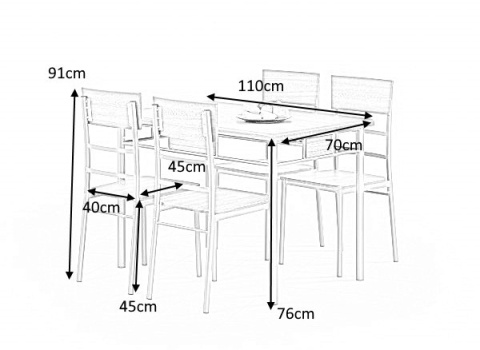 Halmar NATANIEL - NATAN zestaw stół + 4 krzesła orzech, MDF laminowany, stal malowana proszkowo 110x70 Halmar NATANIEL - NATAN zestaw stół + 4 krzesła orzech, MDF laminowany, stal malowana proszkowo 110x70