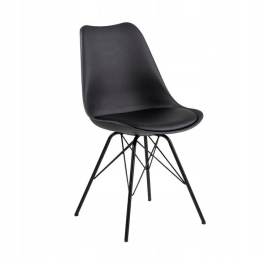 ACTONA krzesło ERIS czarne tworzywo metal poduszka ekoskóra do restauracji recepcji jadalni kuchni