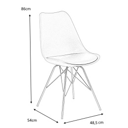 ACTONA krzesło ERIS czarne tworzywo metal poduszka ekoskóra do restauracji recepcji jadalni kuchni