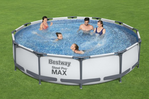Bestway 56416 BASEN STELAŻOWY OKRĄGŁY STEEL PRO MAX Z POMPĄ FILTRACYJNĄ 3.66m x 0.76m stalowy stelaż odporny na korozję Bestway 56416 BASEN STELAŻOWY OKRĄGŁY STEEL PRO MAX Z POMPĄ FILTRACYJNĄ 3.66m x 0.76m stalowy stelaż odporny na korozję
