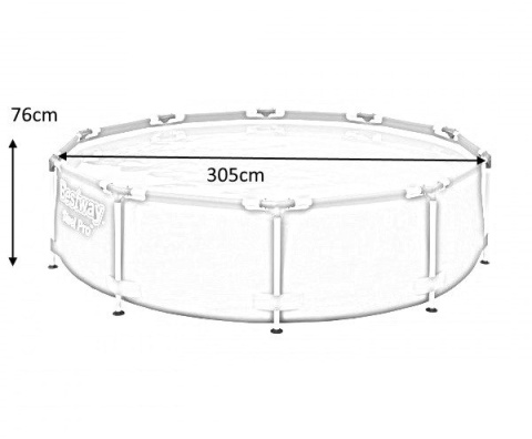 Bestway Bestway 56679 BASEN STELAŻOWY STEEL PRO Z POMPĄ FILTRACYJNĄ 3.05m x 0.76m Bestway Bestway 56679 BASEN STELAŻOWY STEEL PRO Z POMPĄ FILTRACYJNĄ 3.05m x 0.76m