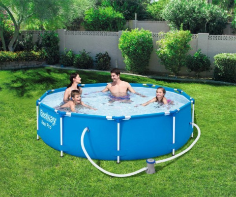 Bestway Bestway 56679 BASEN STELAŻOWY STEEL PRO Z POMPĄ FILTRACYJNĄ 3.05m x 0.76m Bestway Bestway 56679 BASEN STELAŻOWY STEEL PRO Z POMPĄ FILTRACYJNĄ 3.05m x 0.76m