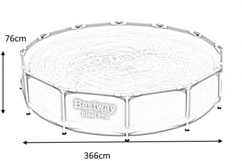 Bestway Bestway 56706 BASEN STELAŻOWY STEEL PRO 3.66m x 0.76m Bestway Bestway 56706 BASEN STELAŻOWY STEEL PRO 3.66m x 0.76m