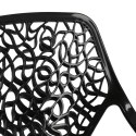 D2.DESIGN Krzesło Cepelia czarne siedzisko tworzywo wzór przypomina winorośl podstawa stal chromowana można sztaplować D2.DESIGN Krzesło Cepelia czarne siedzisko tworzywo wzór przypomina winorośl podstawa stal chromowana można sztaplować