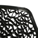 D2.DESIGN Krzesło Cepelia czarne siedzisko tworzywo wzór przypomina winorośl podstawa stal chromowana można sztaplować D2.DESIGN Krzesło Cepelia czarne siedzisko tworzywo wzór przypomina winorośl podstawa stal chromowana można sztaplować