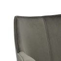 Intesi Krzesło Lord tapicerowane szare 17 velvet nogi metal malowany proszkowo czarny z podłokietnikami