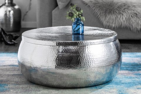 Invicta Interior INVICTA stolik kawowy ORIENT STORAGE - 70cm, aluminum, metal, srebrny Invicta Interior INVICTA stolik kawowy ORIENT STORAGE - 70cm, aluminum, metal, srebrny