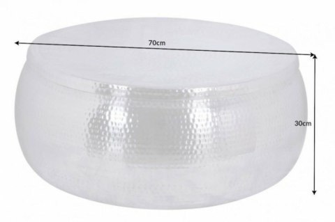 Invicta Interior INVICTA stolik kawowy ORIENT STORAGE - 70cm, aluminum, metal, srebrny Invicta Interior INVICTA stolik kawowy ORIENT STORAGE - 70cm, aluminum, metal, srebrny