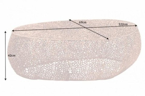 Invicta interior INVICTA stolik kawowy LEAF 122cm - miedziany, metal Invicta interior INVICTA stolik kawowy LEAF 122cm - miedziany, metal
