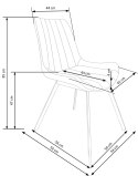 Halmar K279 krzesło popielate / czarne ekoskóra+metal Halmar K279 krzesło popielate / czarne ekoskóra+metal