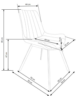 Halmar K279 krzesło popielate / czarne ekoskóra+metal