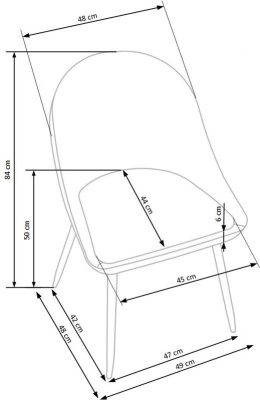 Halmar K406 krzesło ciemno popielate ekoskóra /czarne stal malowana proszkowo