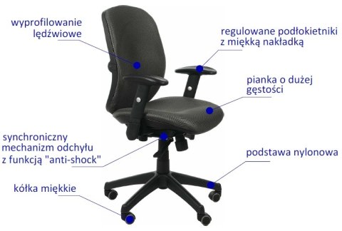 Fotel obrotowy KB-912B GRAFIT - krzesło biurowe do biurka - TILT Fotel obrotowy KB-912B GRAFIT - krzesło biurowe do biurka - TILT
