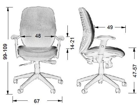 Fotel obrotowy KB-912B GRAFIT - krzesło biurowe do biurka - TILT Fotel obrotowy KB-912B GRAFIT - krzesło biurowe do biurka - TILT