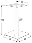 PODSTAWA STOLIKA SH-5002-5/A - 45x45 cm - kwadratowa, stal malowana proszkowo