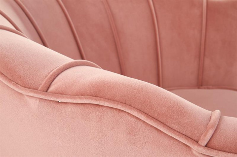Halmar AMORINITO fotel wypoczynkowy tkanina jasny różowy / złoty materiał: tkanina velvet/ stal chromowana Halmar AMORINITO fotel wypoczynkowy tkanina jasny różowy / złoty materiał: tkanina velvet/ stal chromowana