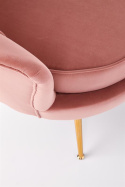 Halmar AMORINITO fotel wypoczynkowy tkanina jasny różowy / złoty materiał: tkanina velvet/ stal chromowana Halmar AMORINITO fotel wypoczynkowy tkanina jasny różowy / złoty materiał: tkanina velvet/ stal chromowana