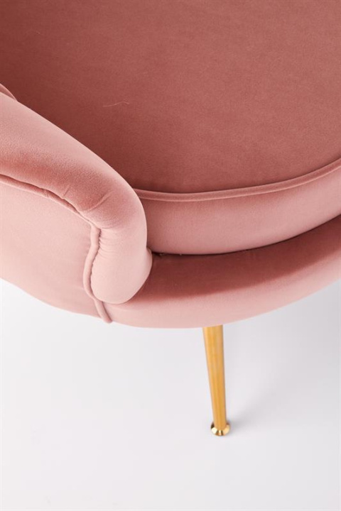 Halmar AMORINITO fotel wypoczynkowy tkanina jasny różowy / złoty materiał: tkanina velvet/ stal chromowana Halmar AMORINITO fotel wypoczynkowy tkanina jasny różowy / złoty materiał: tkanina velvet/ stal chromowana