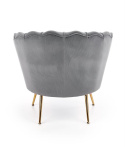 Halmar AMORINITO fotel wypoczynkowy popielaty / złoty materiał: tkanina velvet/ stal chromowana Halmar AMORINITO fotel wypoczynkowy popielaty / złoty materiał: tkanina velvet/ stal chromowana