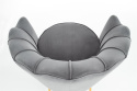 Halmar AMORINITO fotel wypoczynkowy popielaty / złoty materiał: tkanina velvet/ stal chromowana Halmar AMORINITO fotel wypoczynkowy popielaty / złoty materiał: tkanina velvet/ stal chromowana