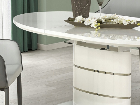 HALMAR stół owalny ASPEN rozkładany, biały 140-180x90 MDF lakierowany stal nierdzewna HALMAR stół owalny ASPEN rozkładany, biały 140-180x90 MDF lakierowany stal nierdzewna